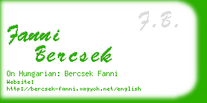 fanni bercsek business card